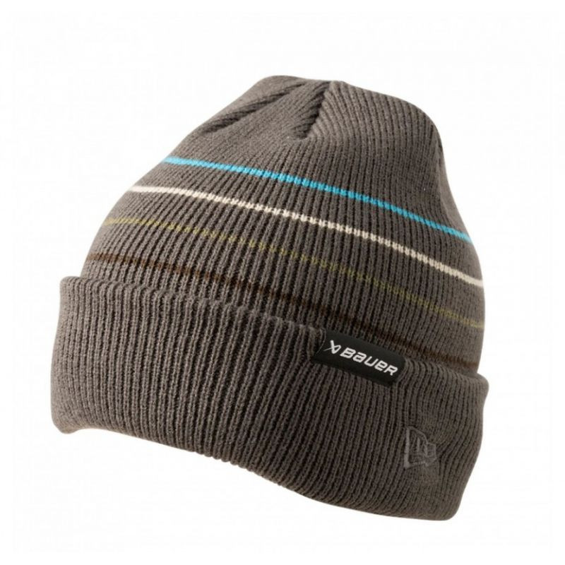 Zimní čepice Bauer NE Striped Toque 1062316 šedá