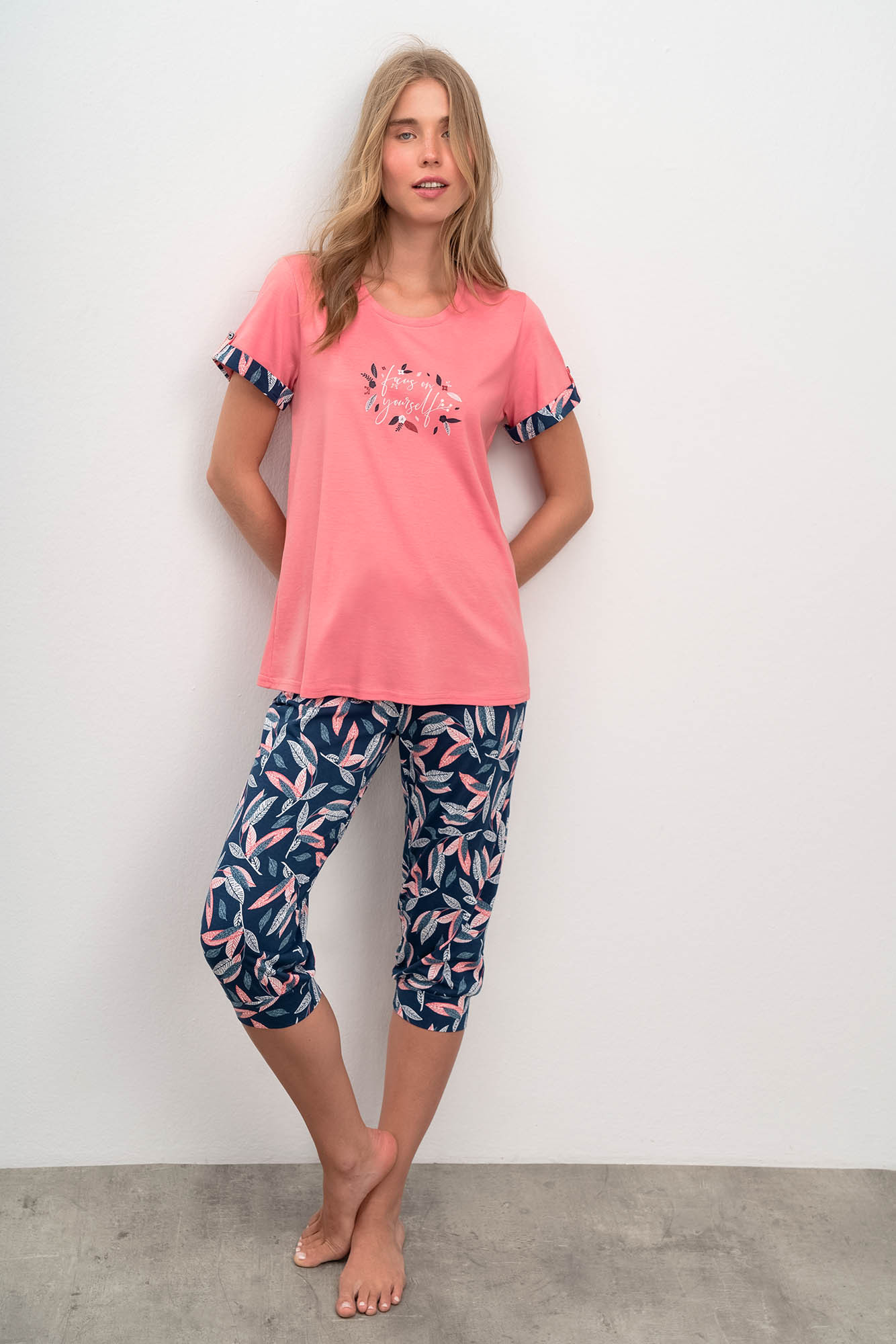 Vamp - Dvoudílné dámské pyžamo 16031 - Vamp Barva: pink ice, Velikost: S
