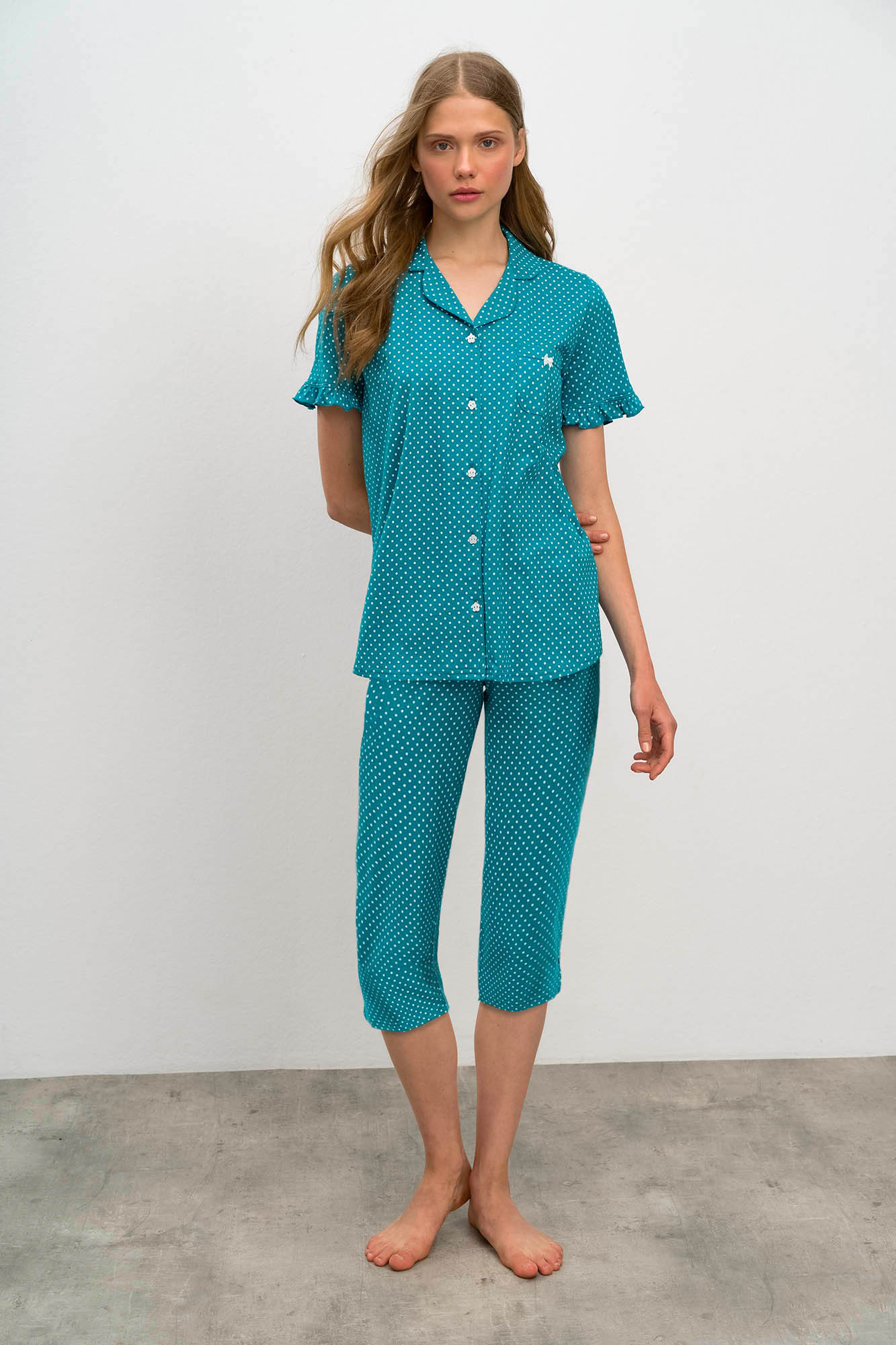 Dvoudílné dámské pyžamo model 17161985 - Vamp Barva: blue lagoon, Velikost: L
