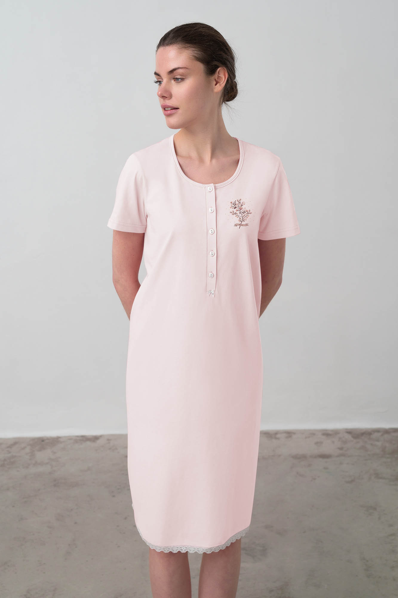 Vamp - Dámská noční košile 16907 - Vamp Barva: pink, Velikost: M