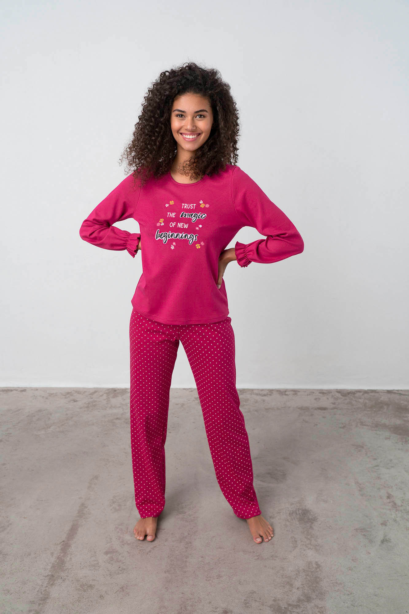 Vamp - Dvoudílné dámské pyžamo - Macy RED CERISE XL 17448 - Vamp