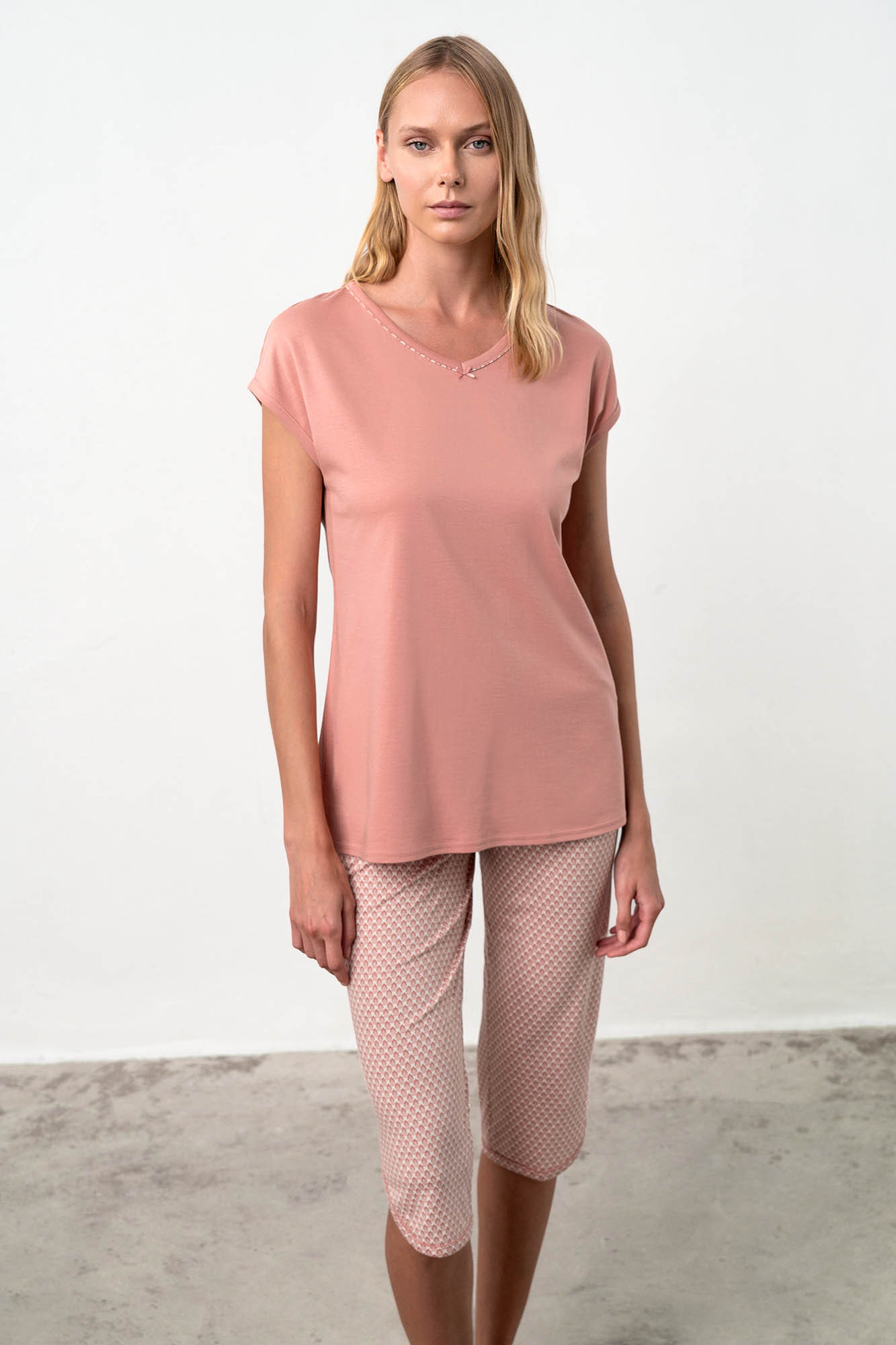 Dvoudílné dámské pyžamo – model 18361997 - Vamp Barva: rose dawn, Velikost: M
