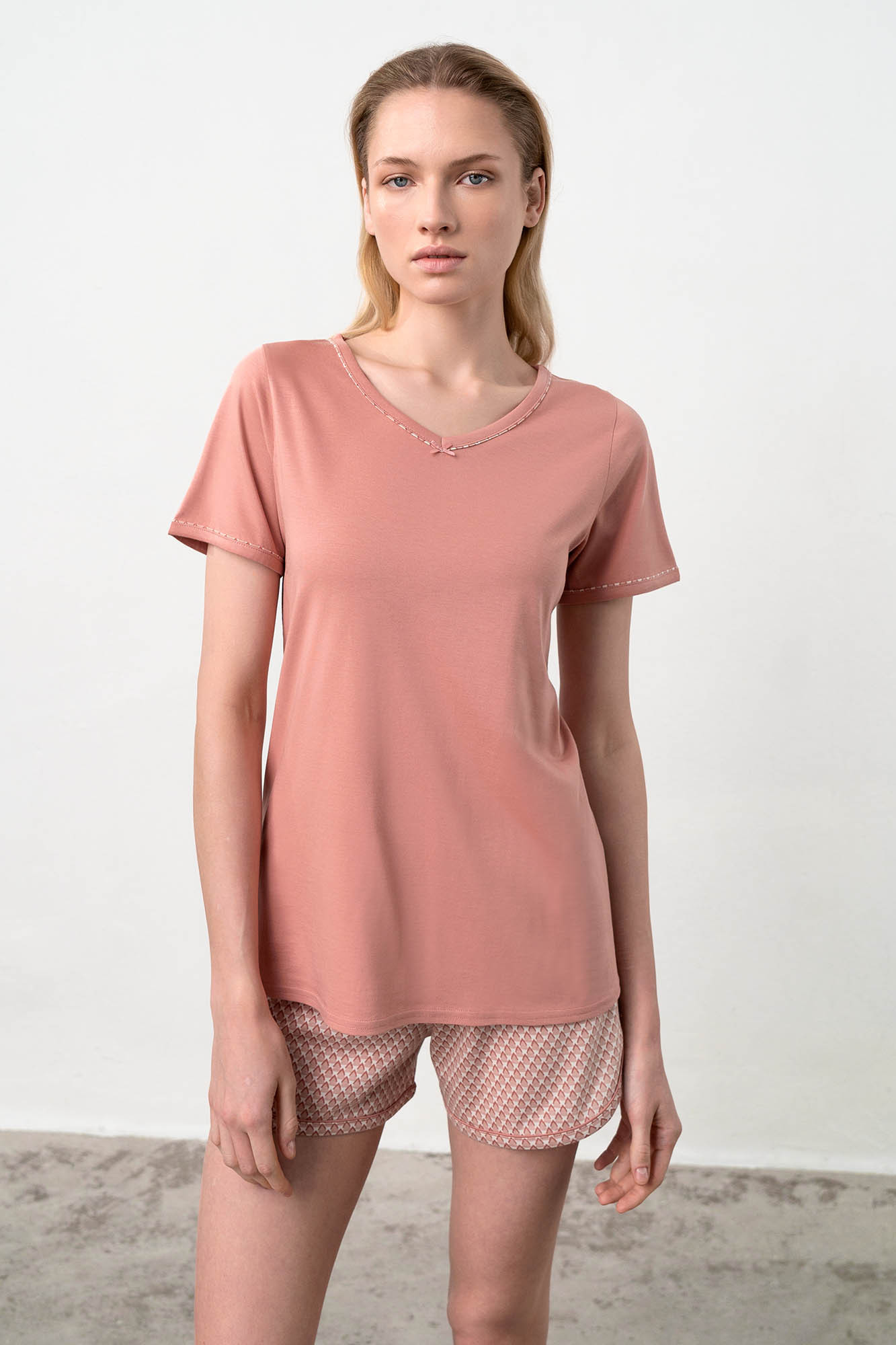 Dvoudílné dámské pyžamo – model 18361949 - Vamp Barva: rose dawn, Velikost: XXL