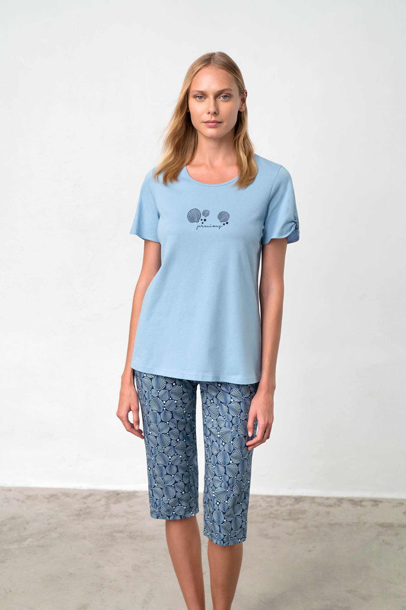 Dvoudílné dámské pyžamo – BLUE CLOUD M model 18362653 - Vamp