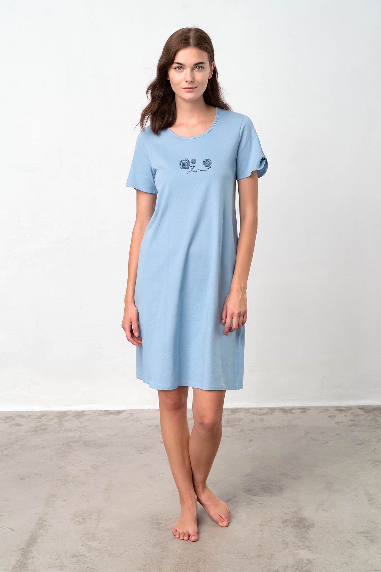 Dámská noční košile – model 18362647 - Vamp Barva: blue cloud, Velikost: S
