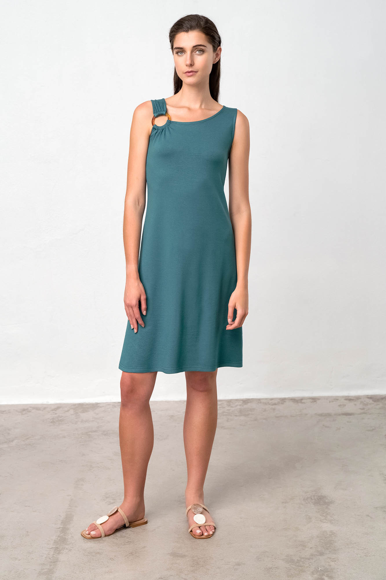 Pohodlné dámské šaty – model 18363255 - Vamp Barva: green atlantic, Velikost: XXL