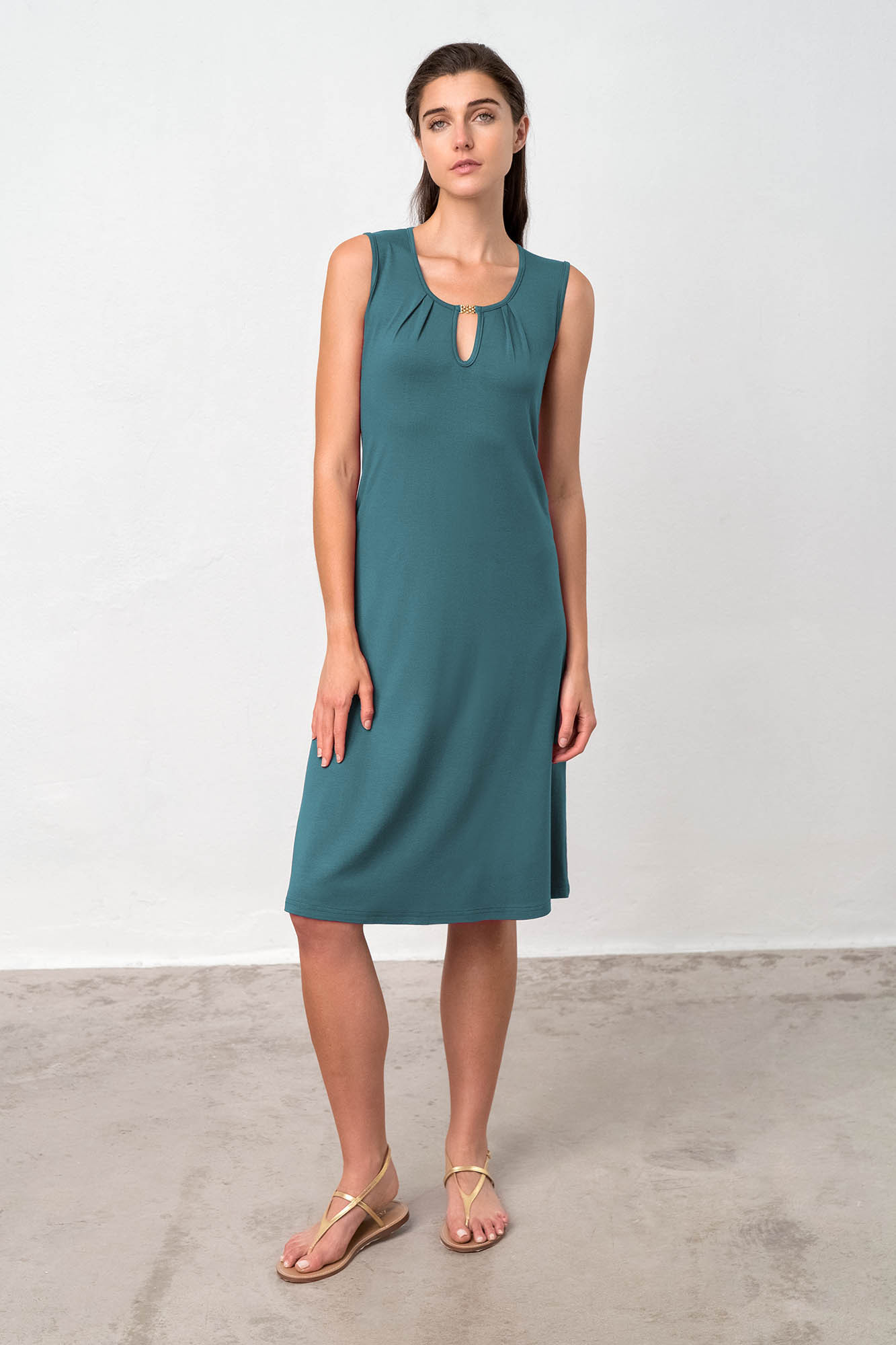 Pohodlné dámské šaty – model 18363227 - Vamp Barva: green atlantic, Velikost: XXL