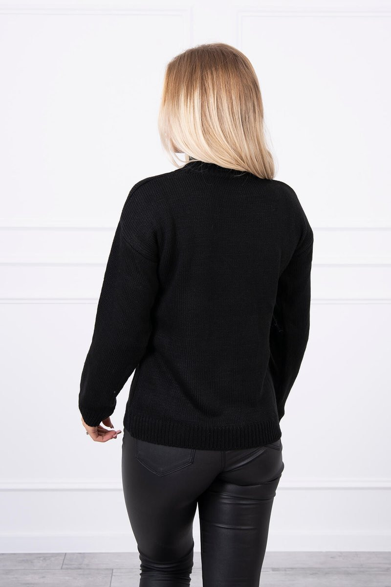 model 18745454 svetr s rolákem černý UNI - K-Fashion