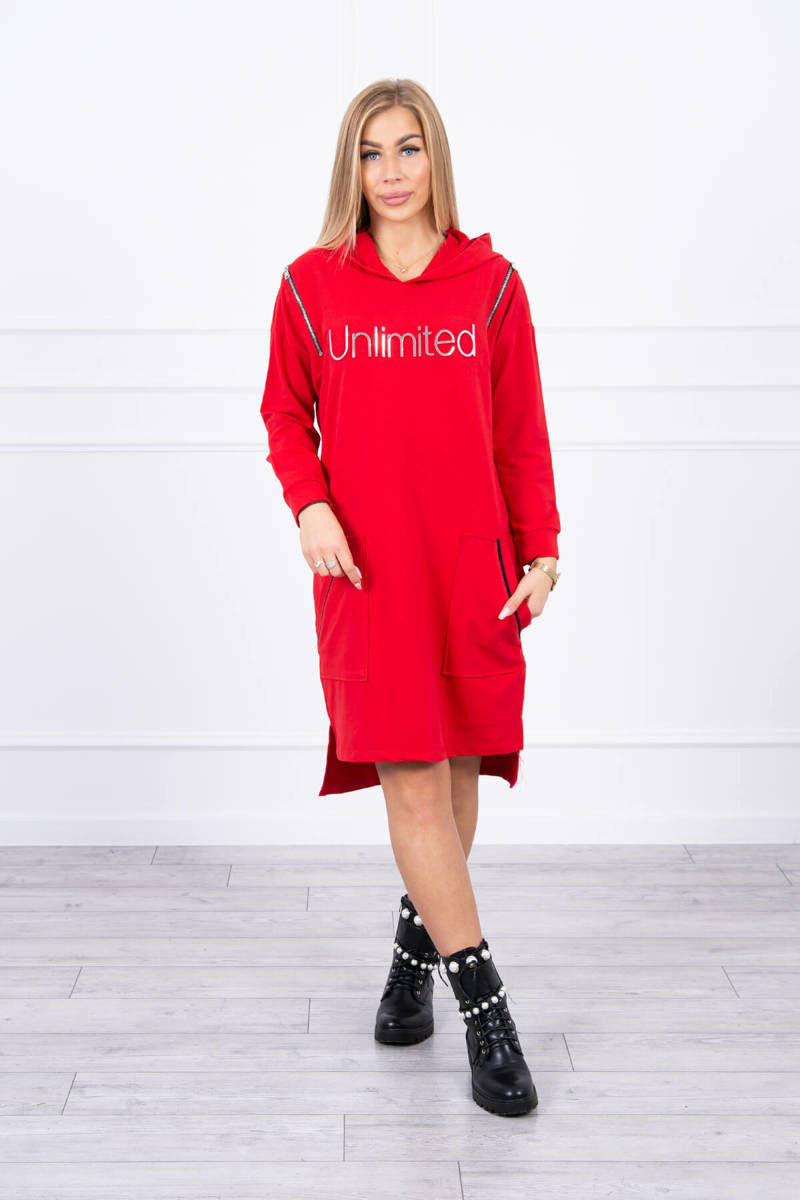 model 18747742 červené šaty UNI - K-Fashion
