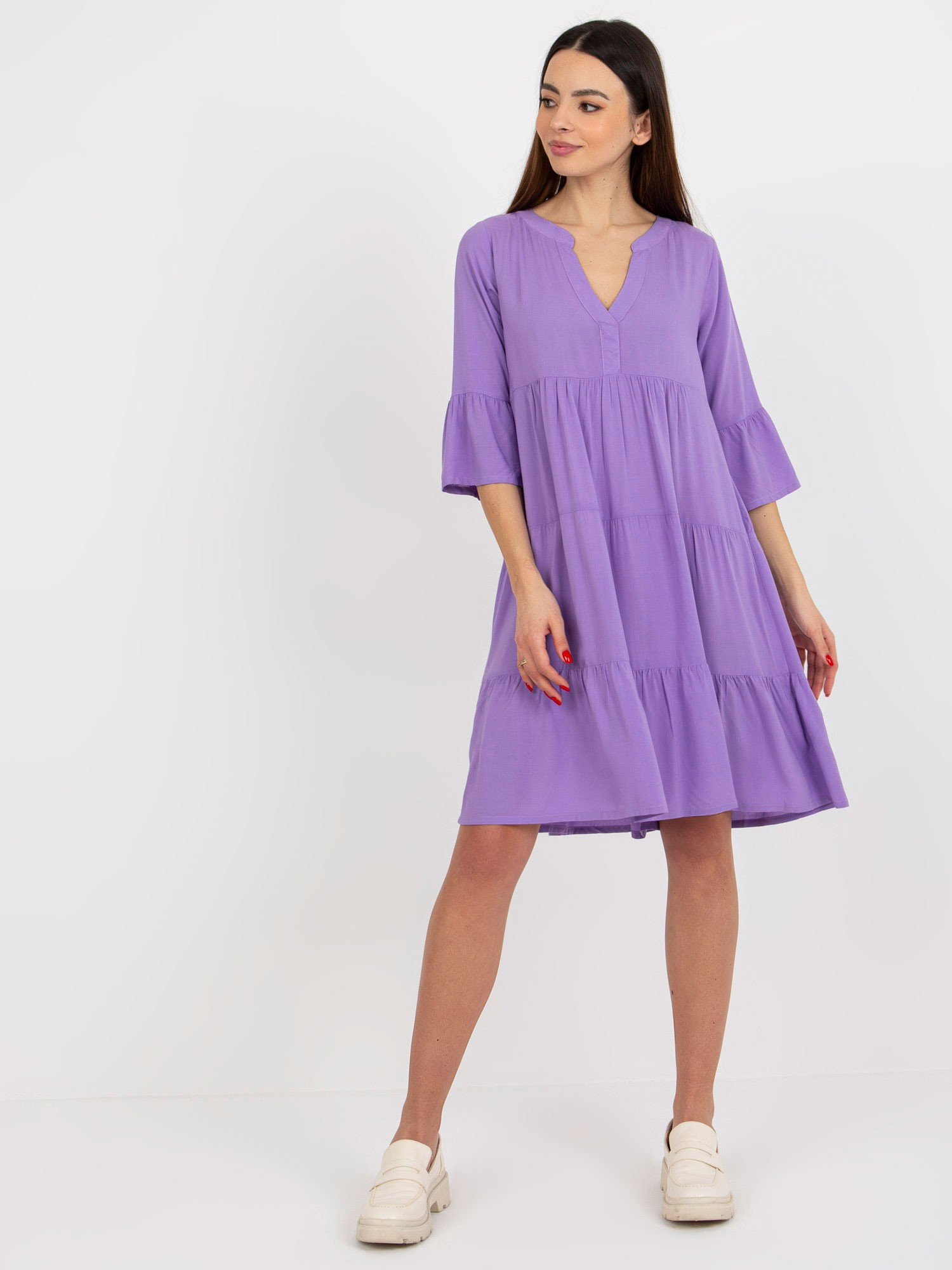 Dámské šaty model 18339354 fialové L - FPrice
