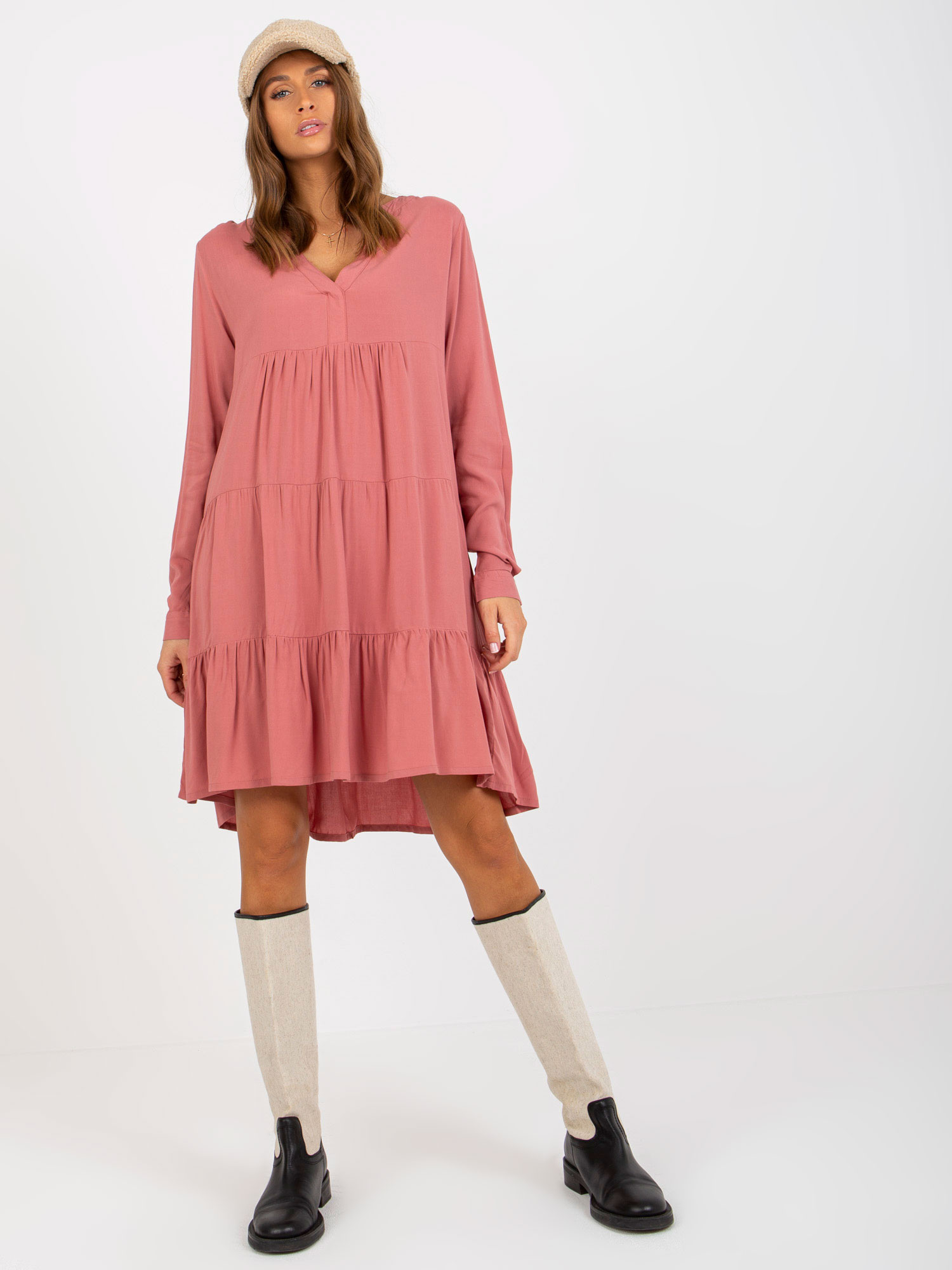 Šaty model 17802962 tmavě růžové M - FPrice