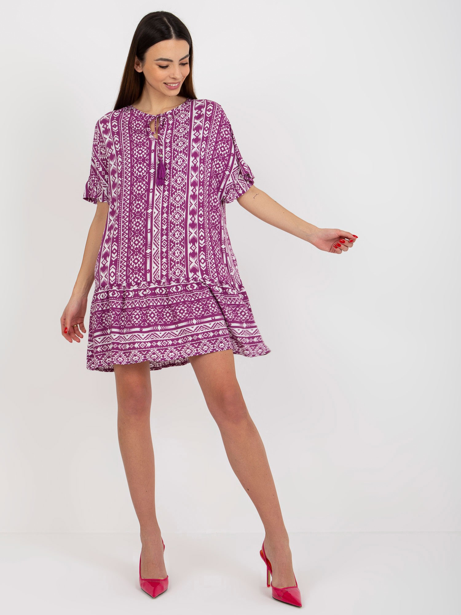 Dámské šaty model 18339222 fialové M - FPrice