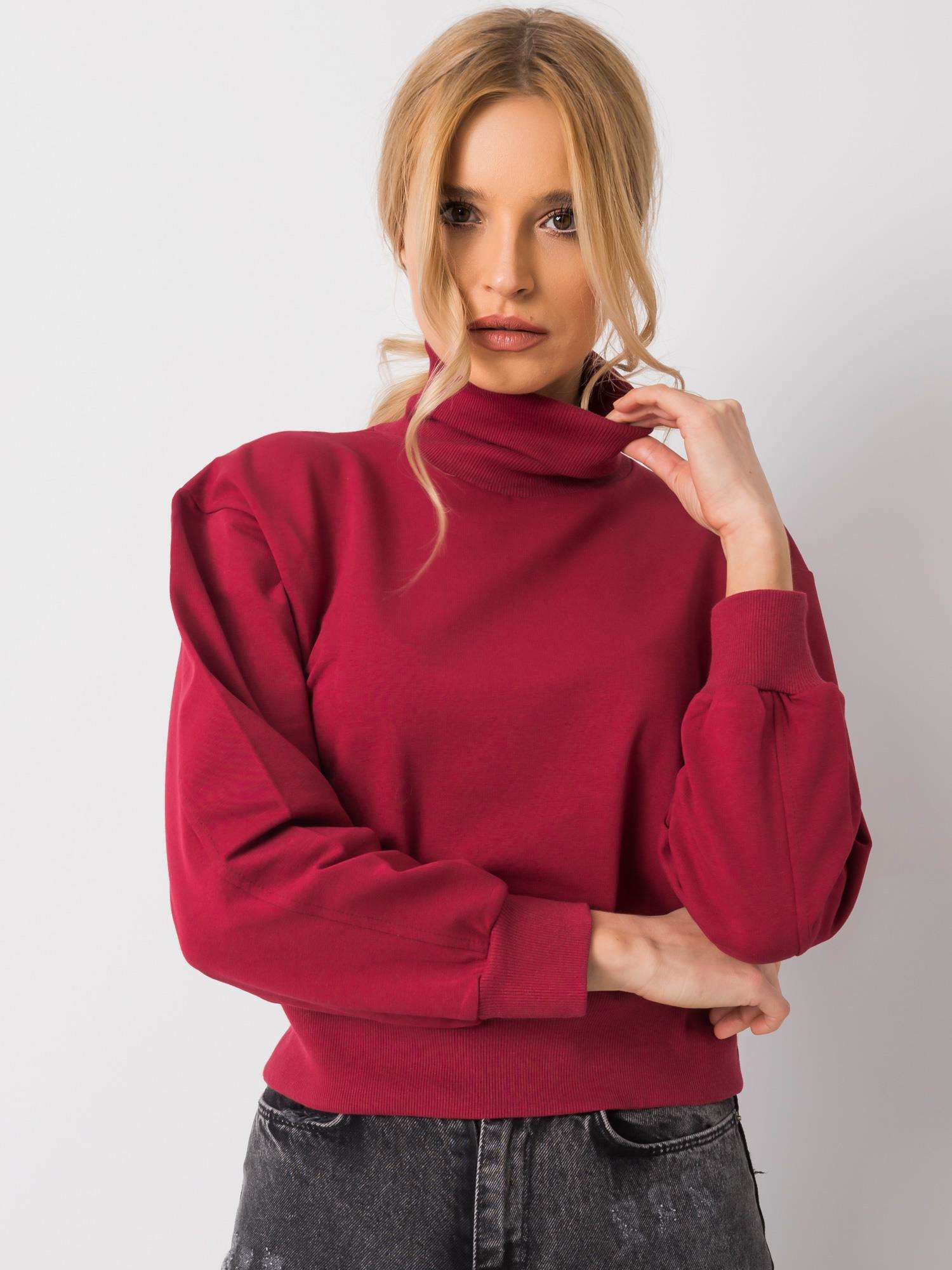 Obrázok Bordowa bluza basic z golfem S/M