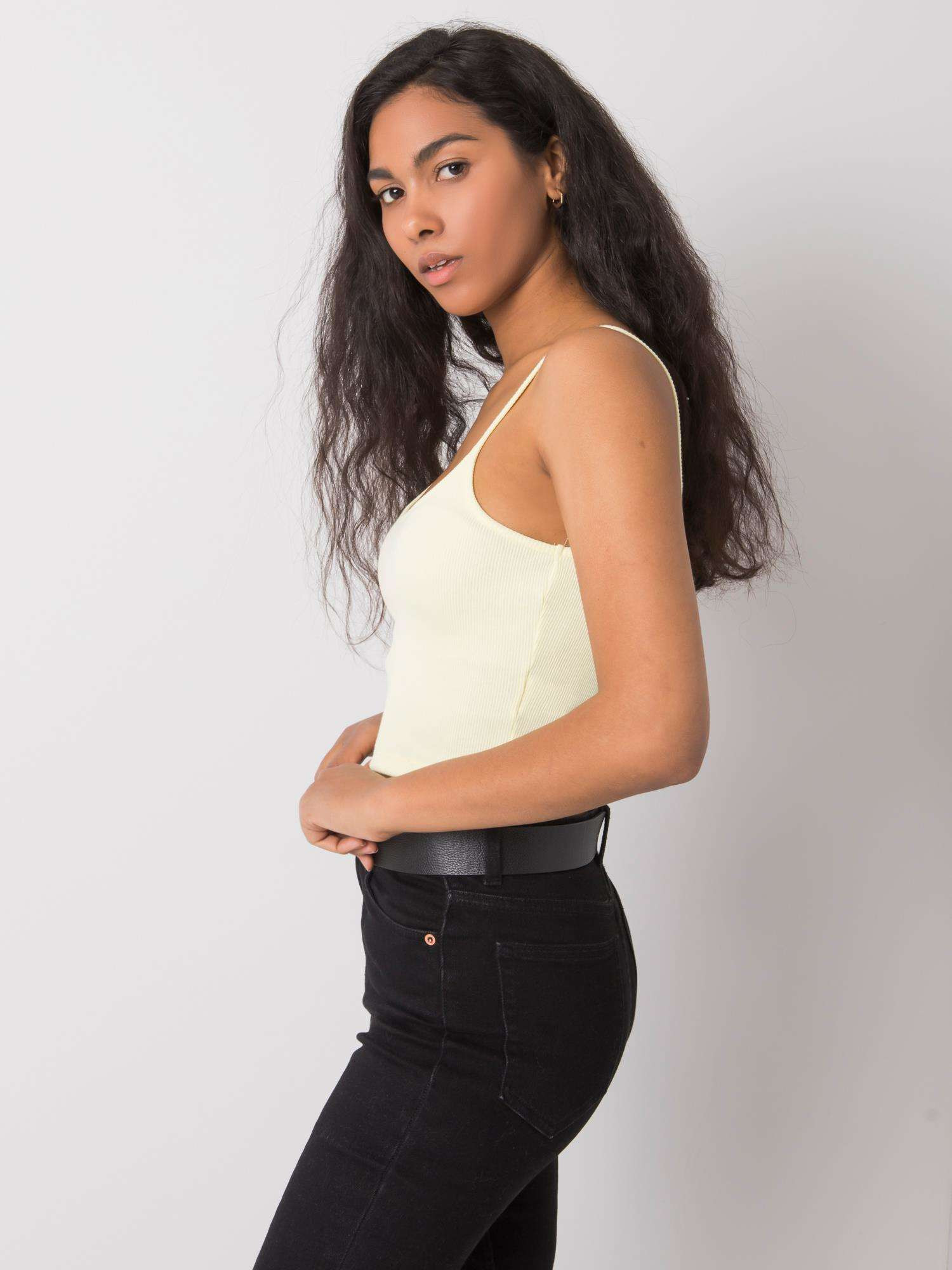 Obrázok RUE PARIS Svetložltý crop top S