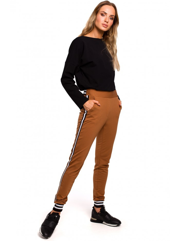 Obrázok M460 Jogger trousers with striped ribbed cuffs  EÚ XXL karamel