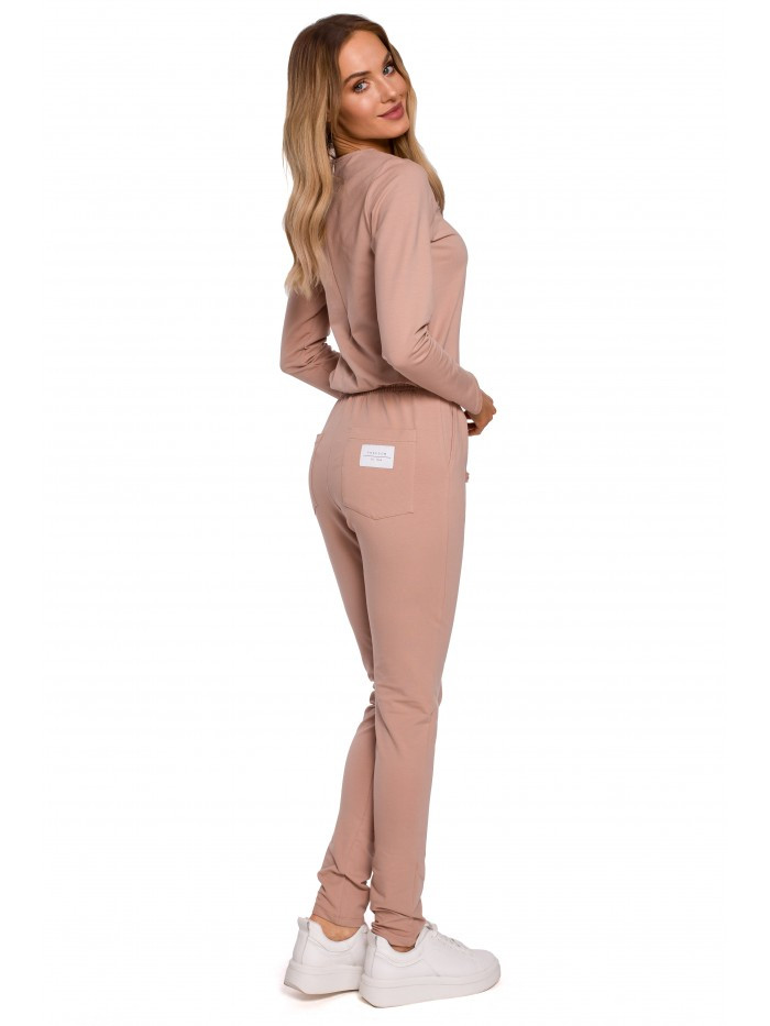 Obrázok M583 Knit Jumpsuit With A Patch Pocket  EÚ XL mocca