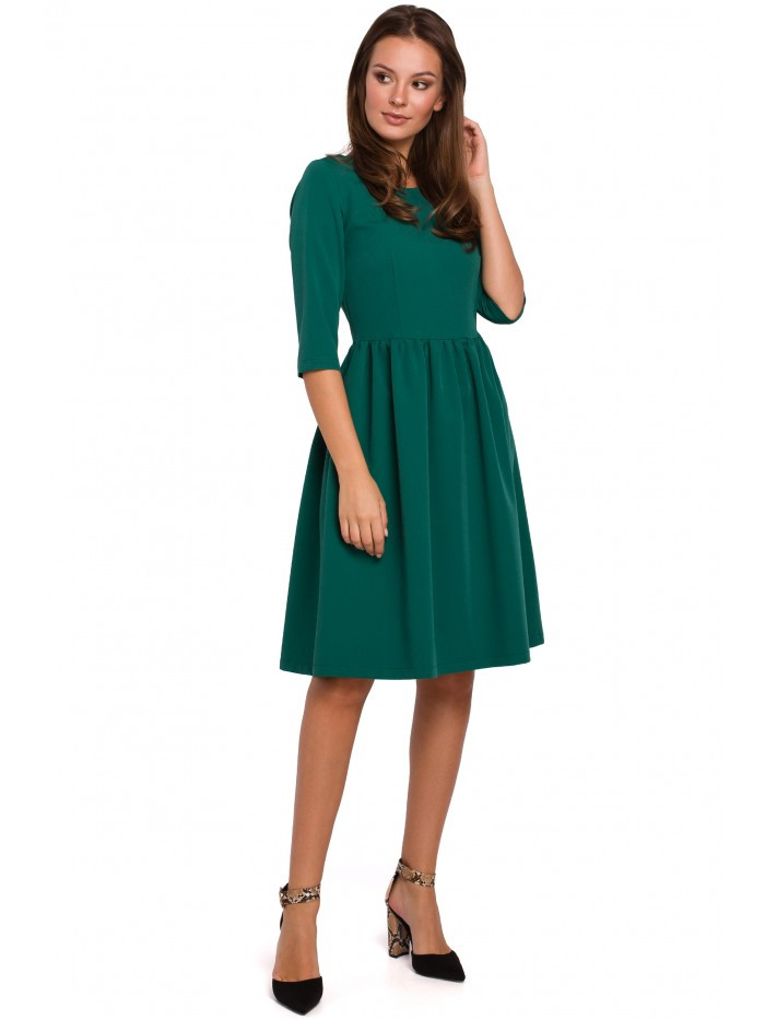 Obrázok K010 Fit & flare dress with gathered waistline  EÚ XXL zelená