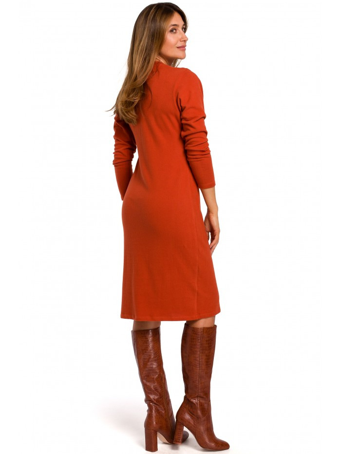 Obrázok S178 Long sleeve sweater dress  EÚ L hrdzavý