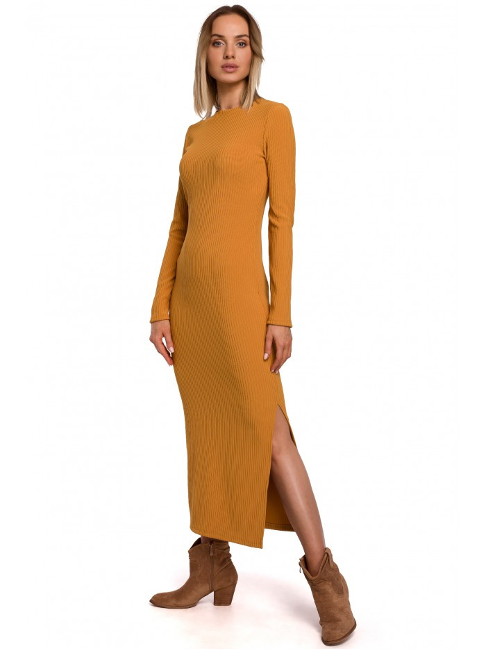 Obrázok M544 Maxi dress with a leg split  EÚ XXL horčica