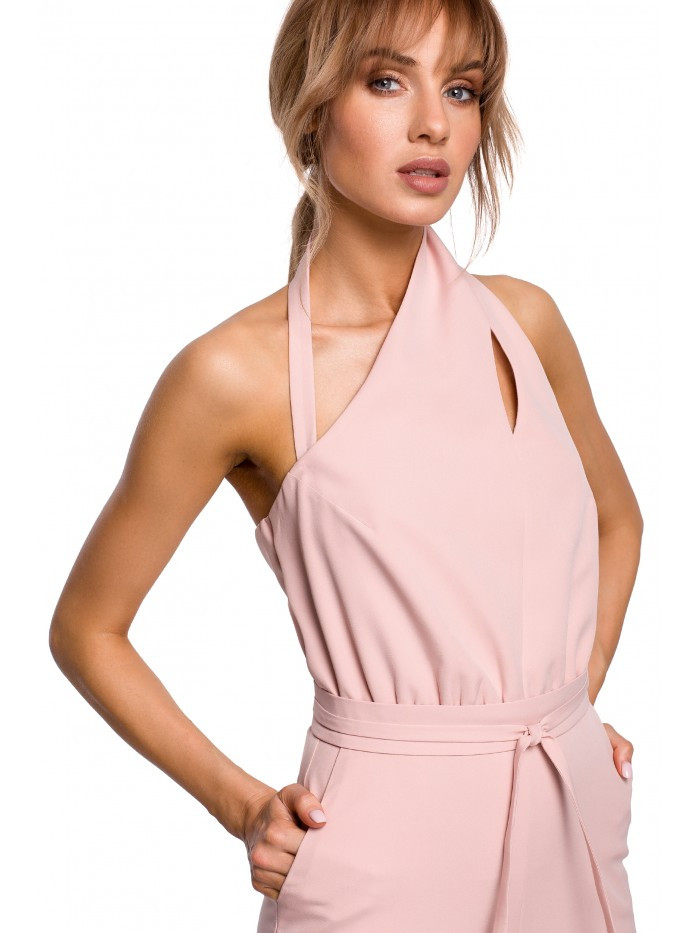 Obrázok M502 Elegant jumpsuit with asymmetric neckline  EÚ M prášok