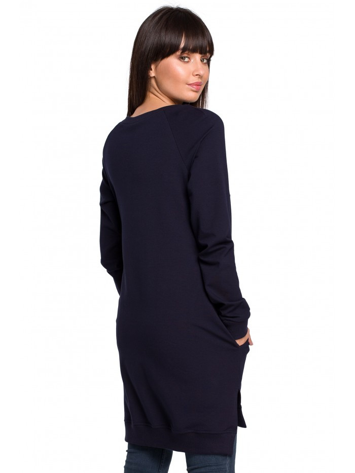 Obrázok B101 Oversized tunic with split sides  EÚ L námornícka modrá