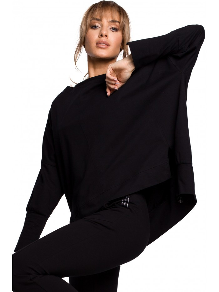 Obrázok M491 Pullover oversized top with side splits  EU 2XL / 3XL čierna