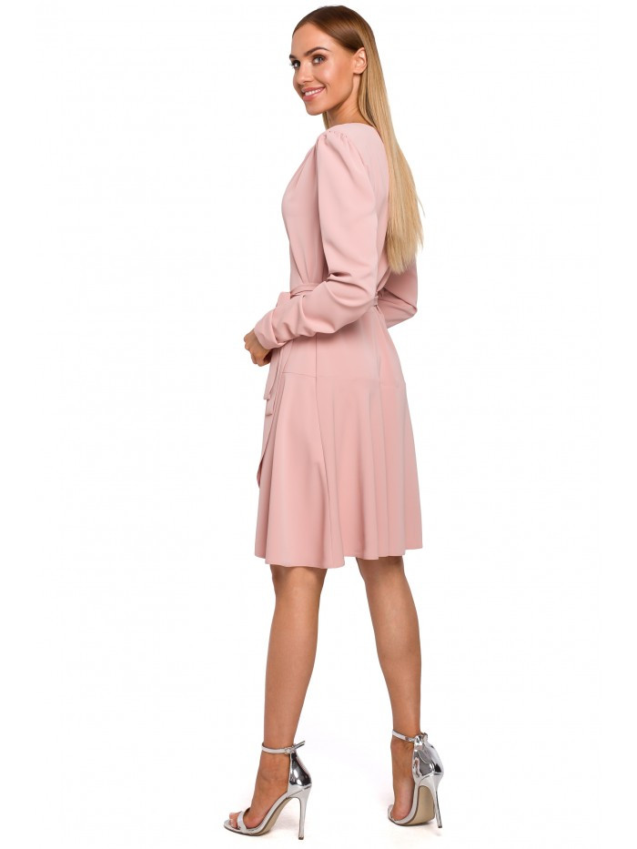 Obrázok M487 Wrap dress with gathered sleeves  EÚ XL prášok