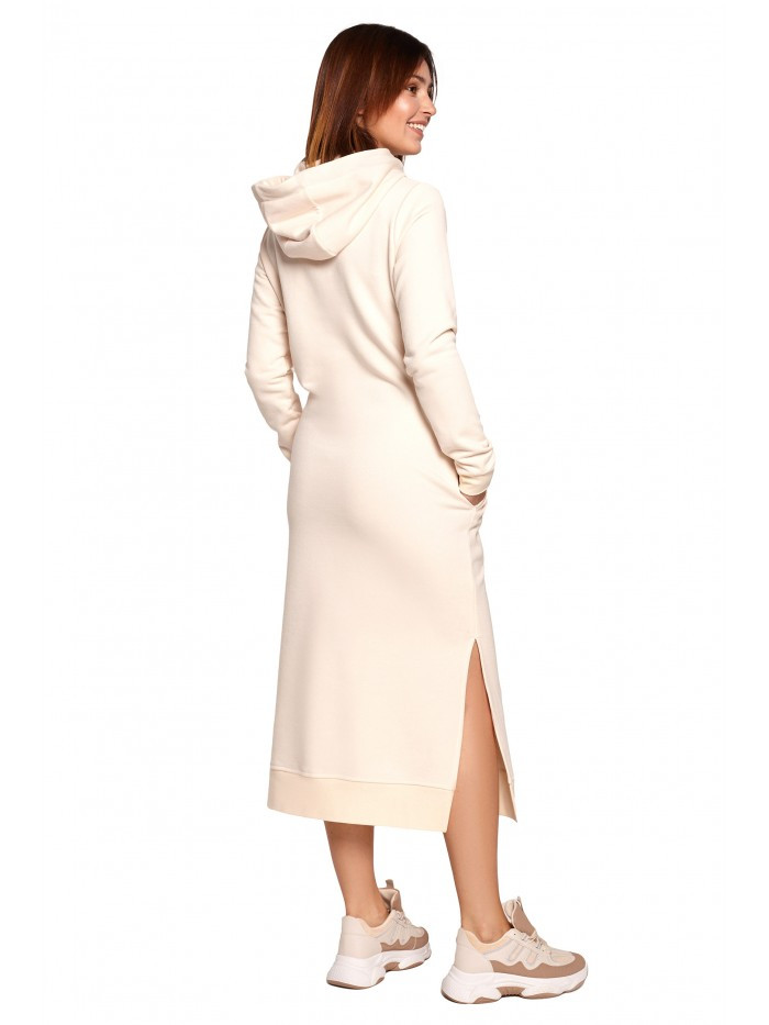 Obrázok B197 Midi Dress With A Hood  EÚ L krém