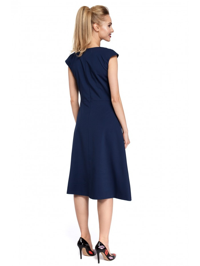 Obrázok M296 Inverted pleat dress  EÚ XL námornícka modrá