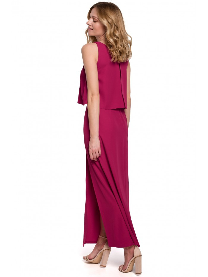 Obrázok K048 Maxi dress with frill top  EÚ XXL slivka