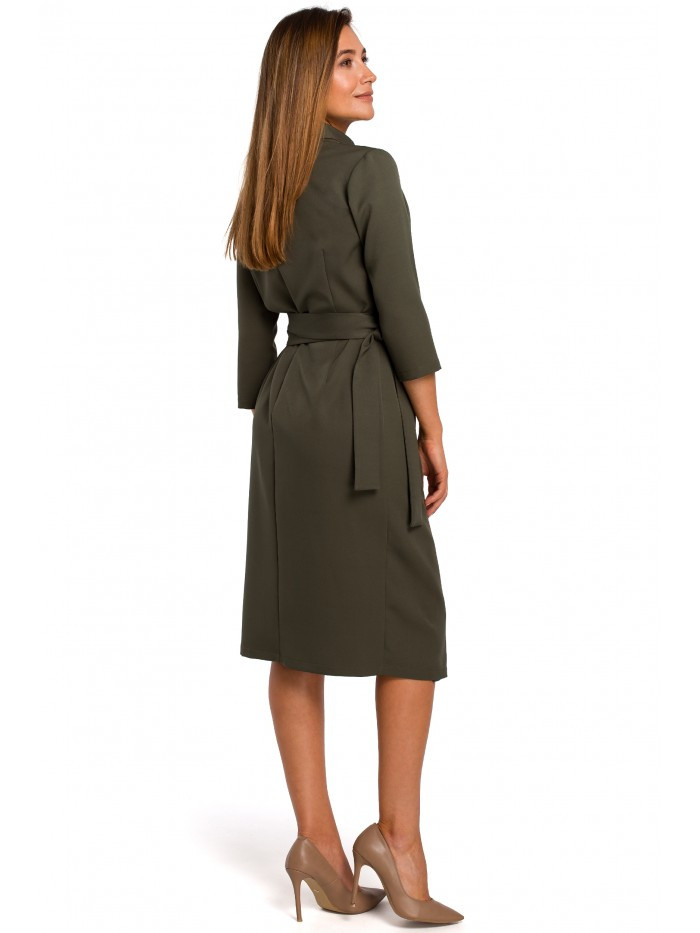 Obrázok S175 Wrap front dress with a tie detail  EÚ S. khaki