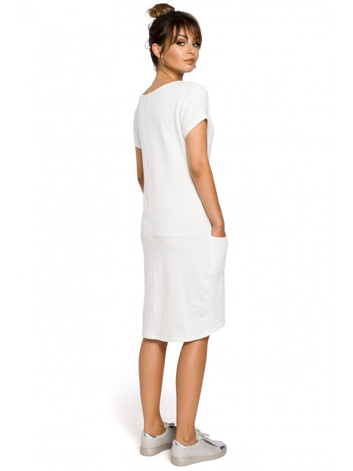 Obrázok B050 Midi dress with in-seam pockets  EÚ M ecru