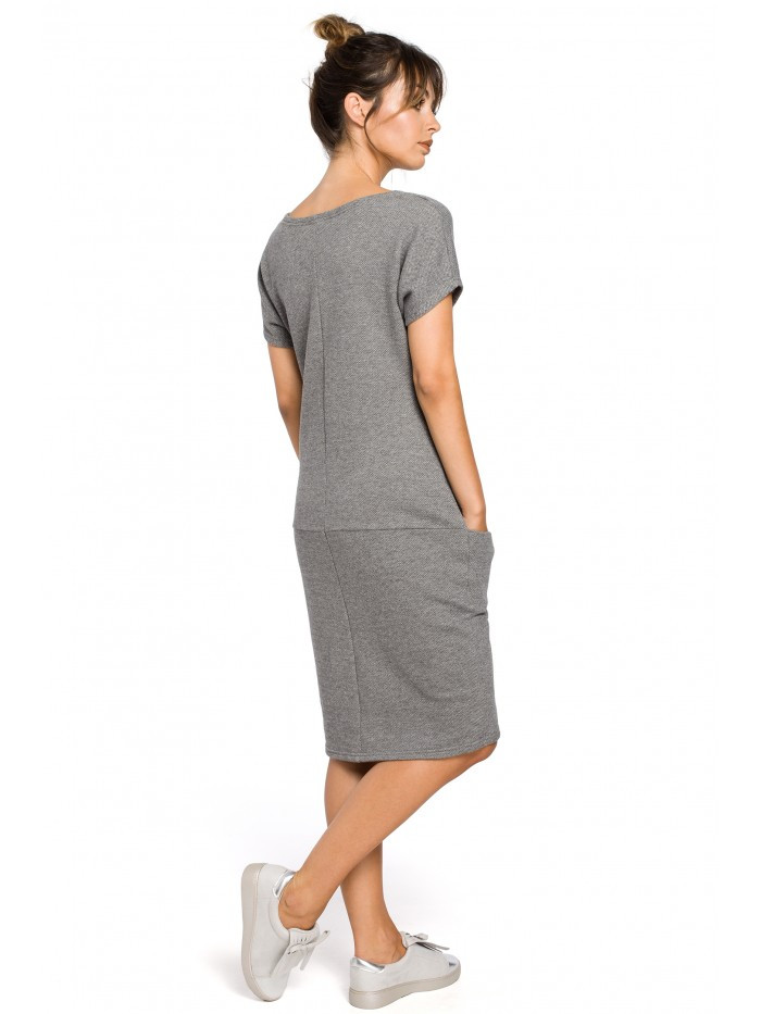 Obrázok B050 Midi dress with in-seam pockets  EÚ S. šedá