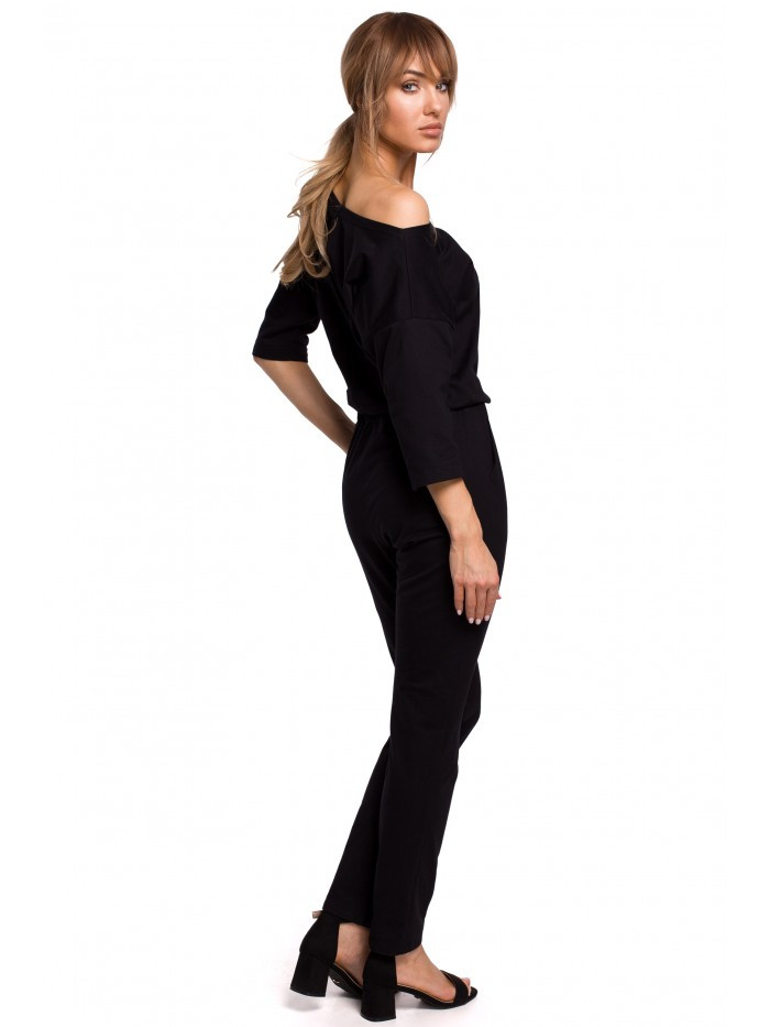 Obrázok M497 Dolman sleeve jumpsuit  EÚ M čierna