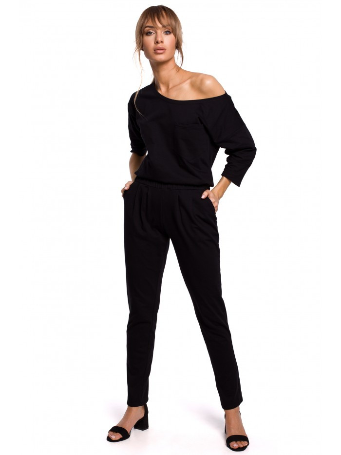 Obrázok M497 Dolman sleeve jumpsuit  EÚ M čierna