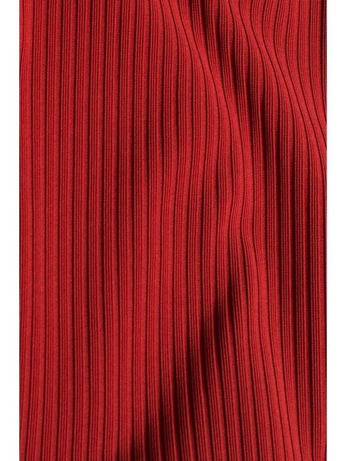 Obrázok M542 Turtleneck knit dress  EÚ L tehlová červená