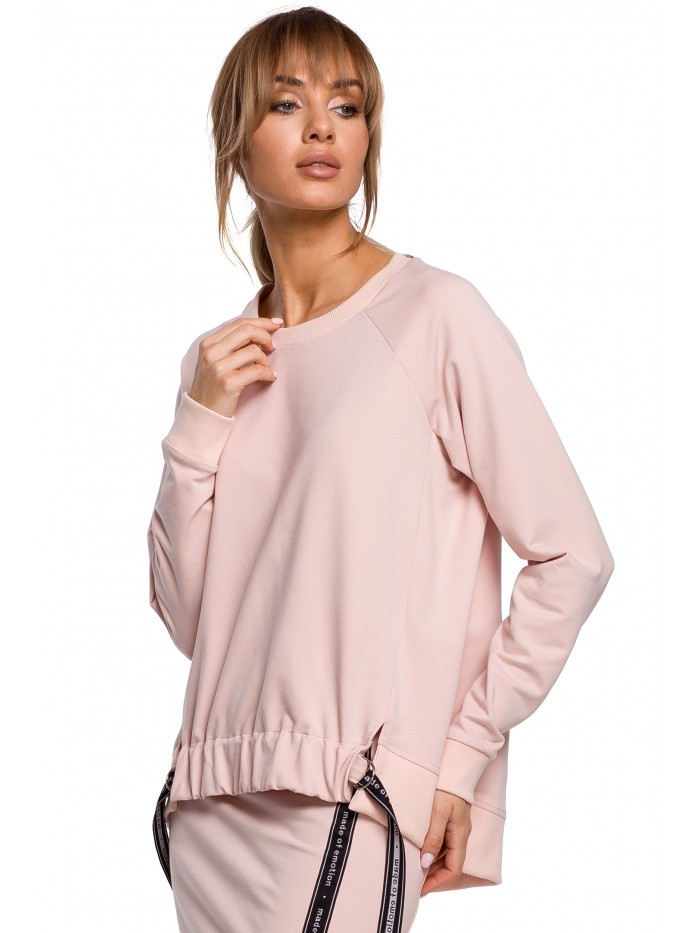 Obrázok M492 Pullover high-low top with logo stripes  EÚ M candypink