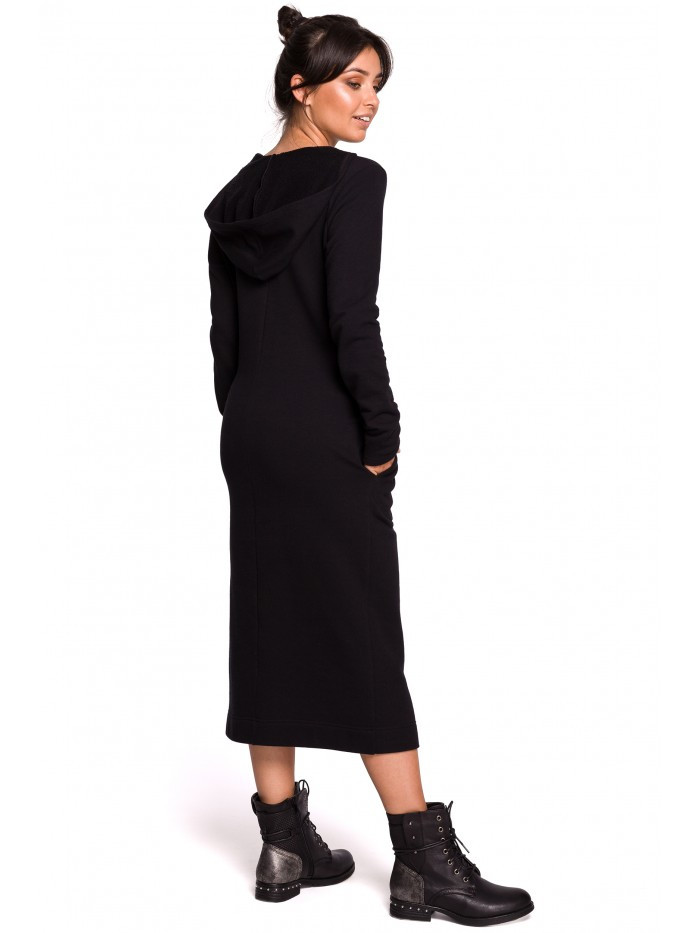 Obrázok B128 Maxi hooded dress  EÚ M čierna