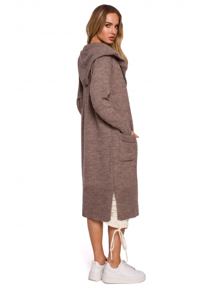 Obrázok M596 Longline Hooded Cardigan  UNI EÚ mocca