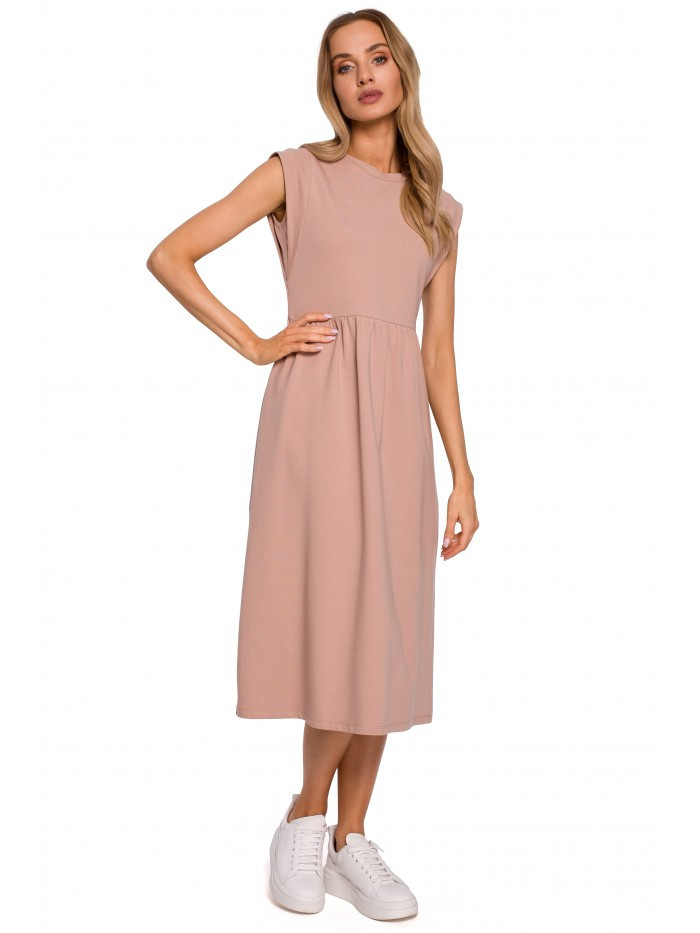 Obrázok M581 High Waist Sleeveless Dress  EÚ L mocca