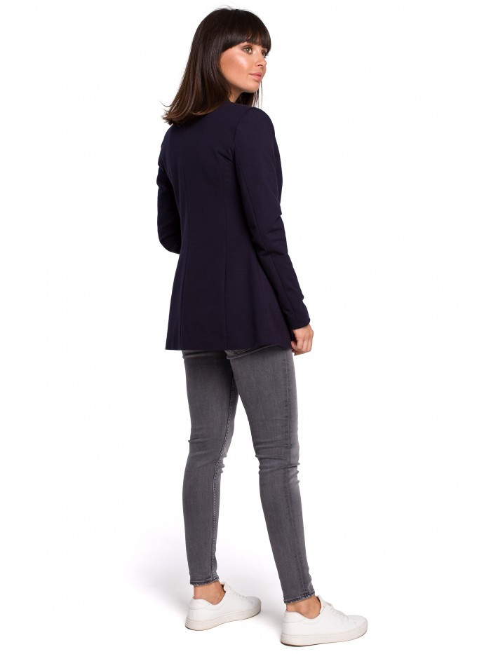 Obrázok B102 Cotton-blend open blazer  EÚ L námornícka modrá