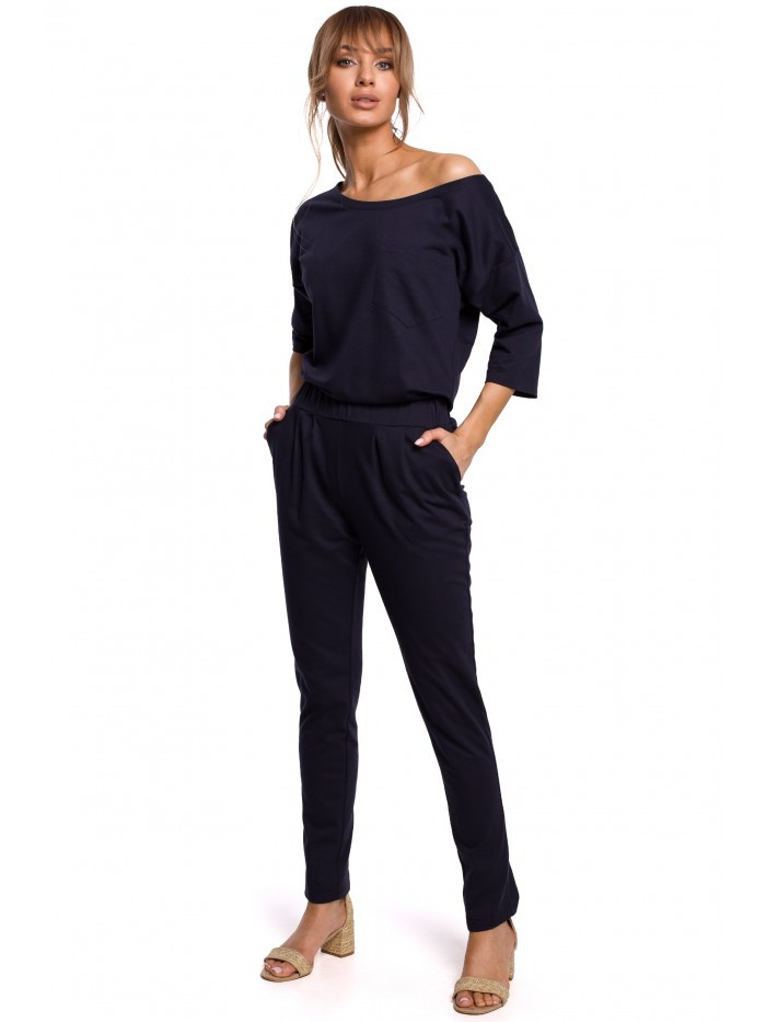 Obrázok M497 Dolman sleeve jumpsuit  EÚ M námornícka modrá