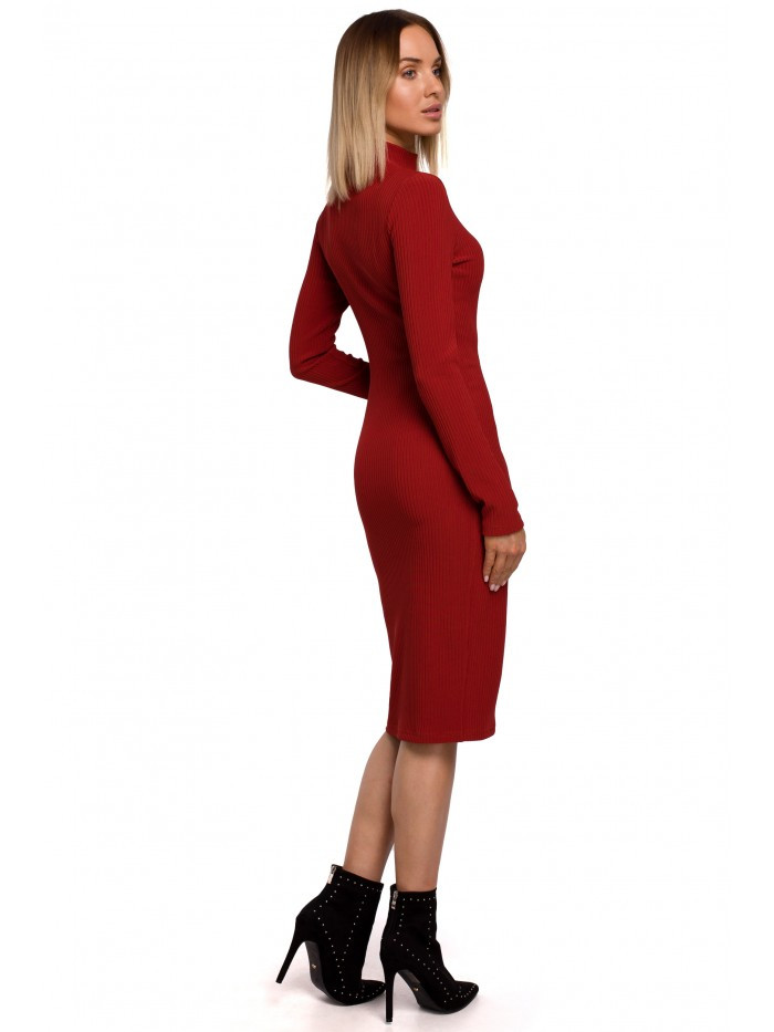 Pletené šaty s rolákem - červené EU M model 15106592