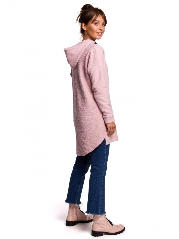 Obrázok B176 Textured knit pullover top with rounded hem  EU L / XL prášok