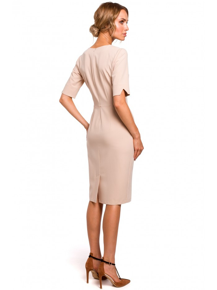 Obrázok M455 V-neck dress  EÚ XL béžový