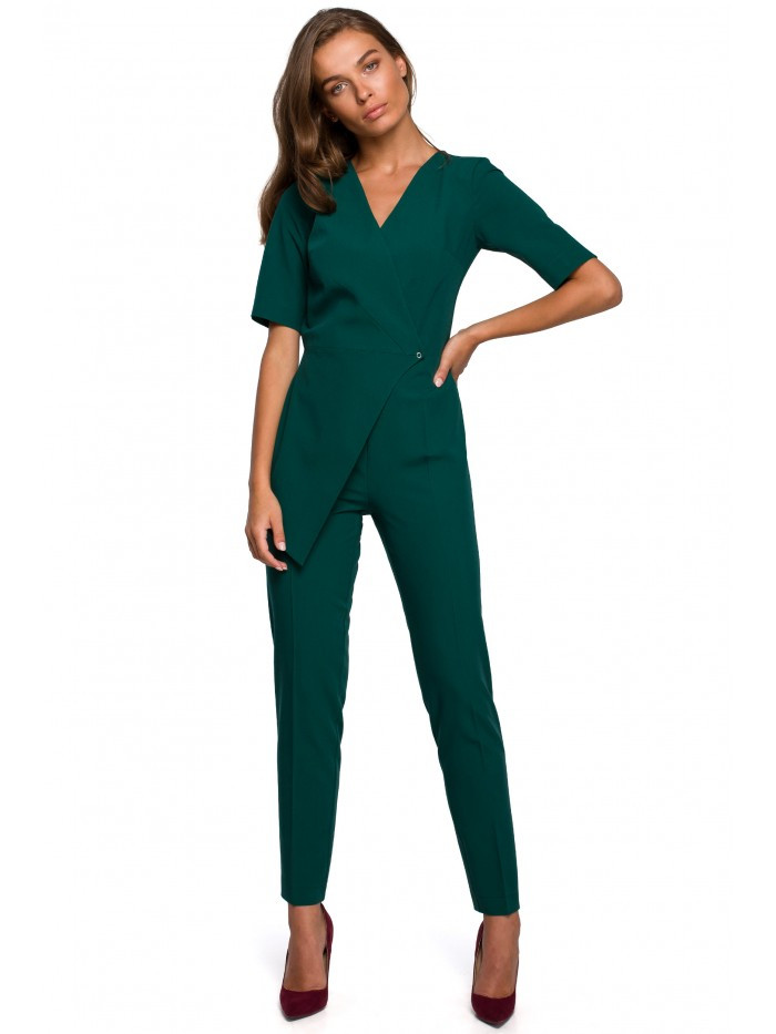 Obrázok S241 One-piece jumpsuit with a double front  EÚ M zelená