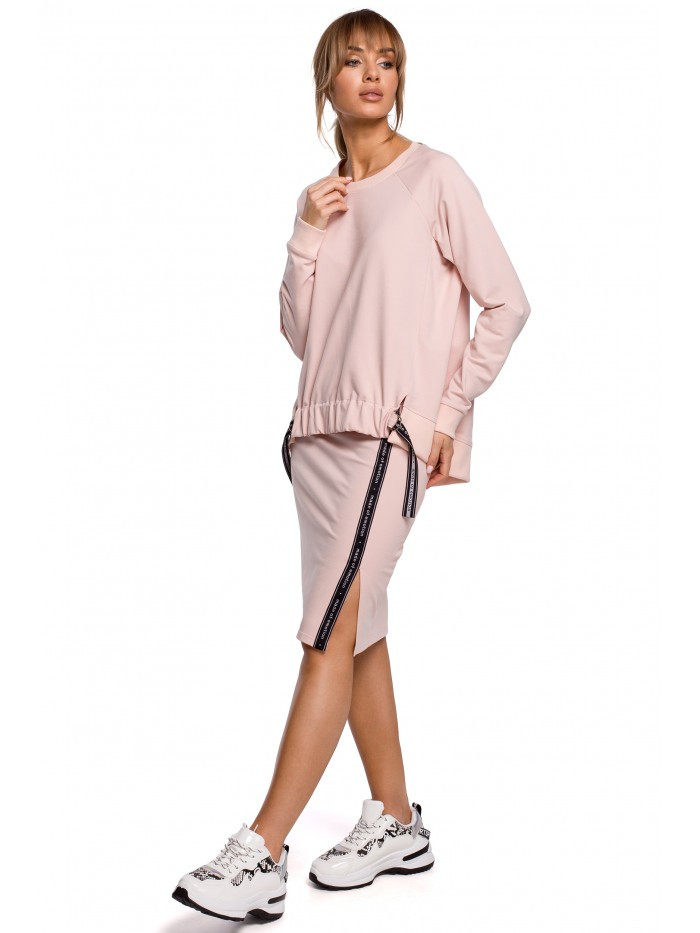 Obrázok M492 Pullover high-low top with logo stripes  EÚ S. candypink