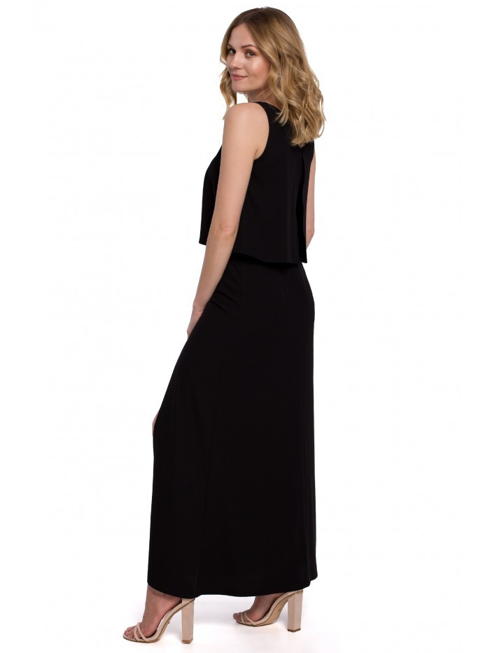 Obrázok K048 Maxi dress with frill top  EÚ L čierna