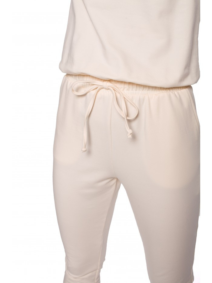 Obrázok M583 Knit Jumpsuit With A Patch Pocket  EÚ M krém