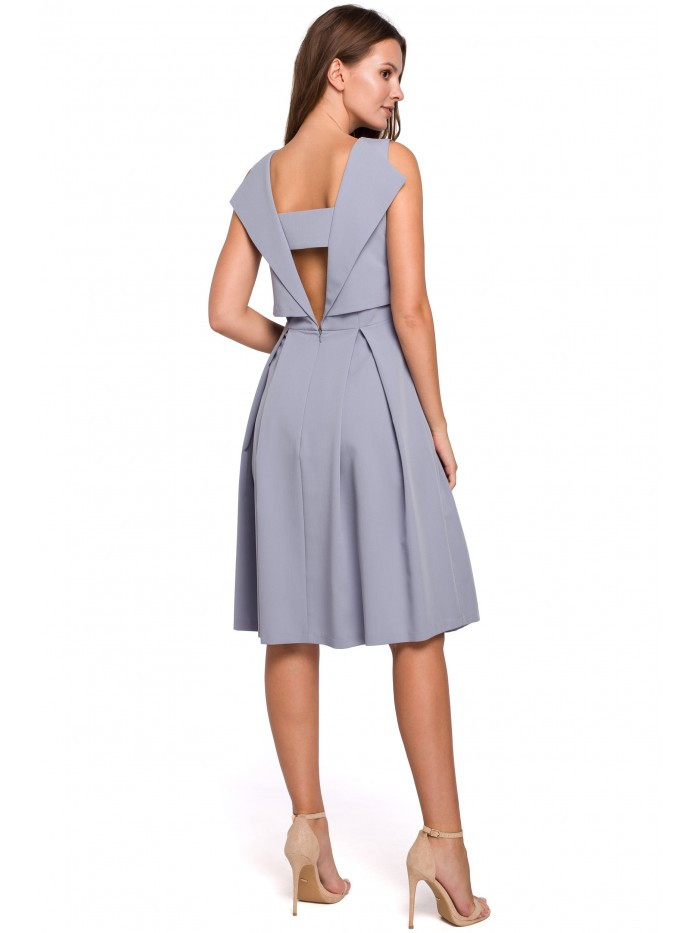 Obrázok K005 Fit & flare dress with open back  EÚ XL holubica